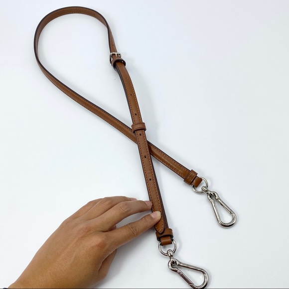 COACH TAN LEATHER SILVER HARDWARE CROSSBODY BAG STRAP ADJUSTABLE - Picture 3 of 4